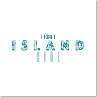 Texas-Style Island Girl green Posters and Art